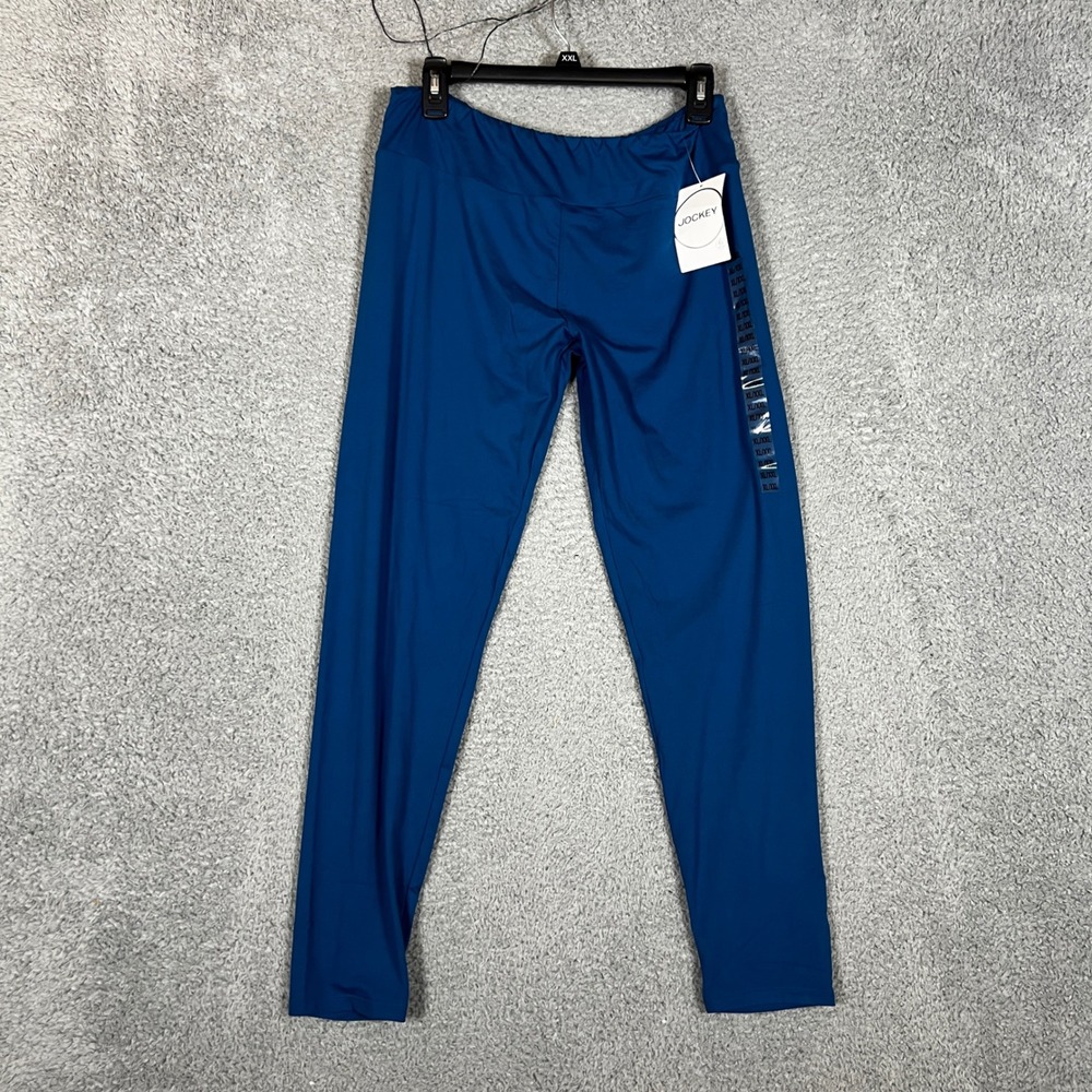 Jockey Stretch Knit Leggings Womens XL/XXL Blue New Moisture Wicking